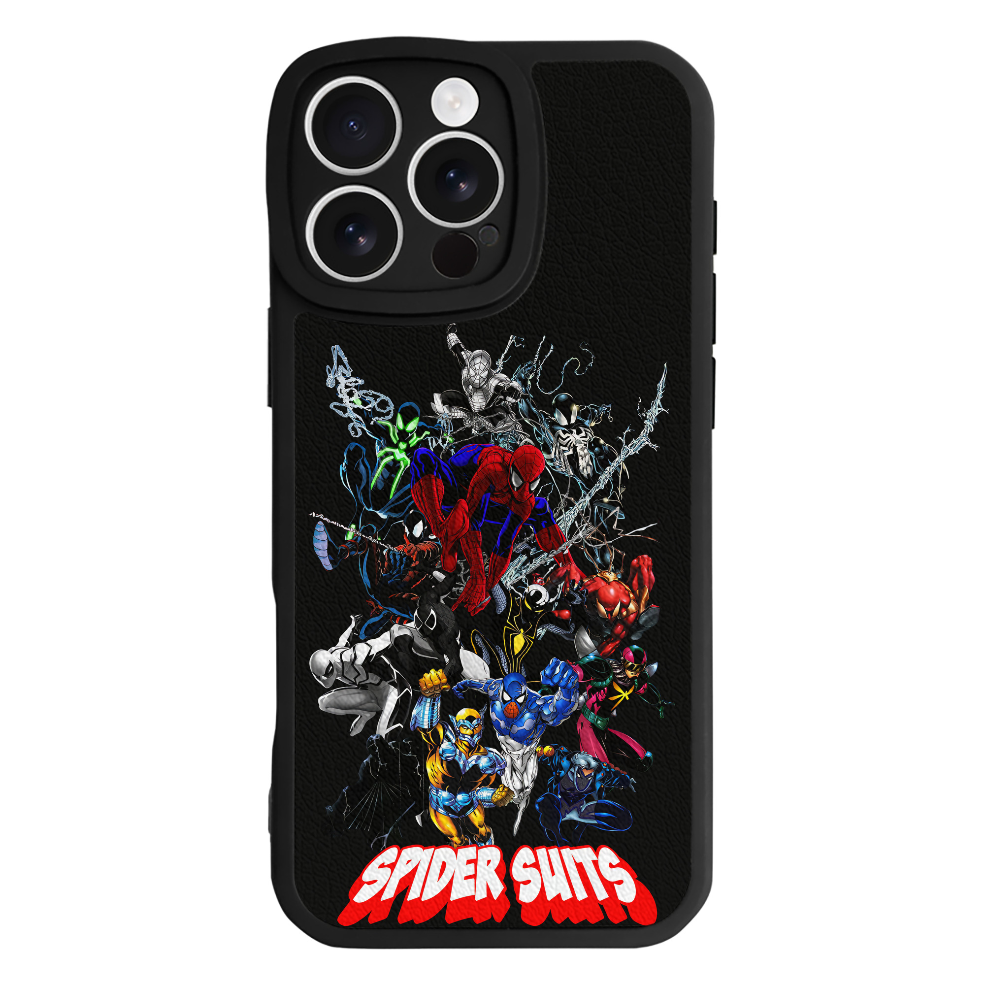 Spider Man スパイダーマン 【iPhone 16シリーズ対応】シリコンスマホケース（レザー調） 材質：シリコン